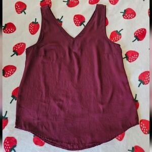 Maurices Burgundy V-Neck Blouse